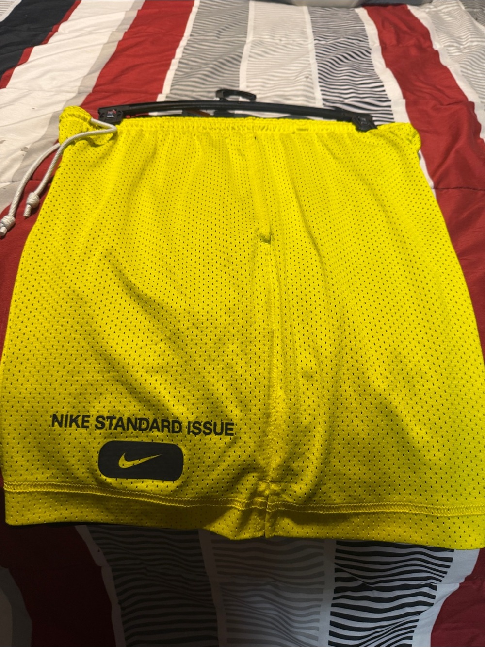 Nike Bright Yellow Mesh Athletic Shorts for Men